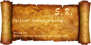 Spirer Konstantina névjegykártya